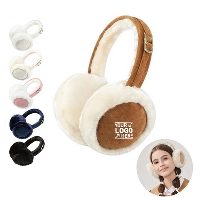 Custom Winter Warm Furry Ear Shields Fashion Foldable Plush Earmuffs For Women