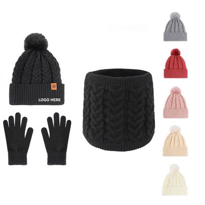 Knit Beanies, Touchscreen Gloves and Cozy Scarf Set