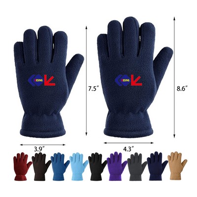 Kids Fleece Winter Gloves Warm Full Fingers Gloves